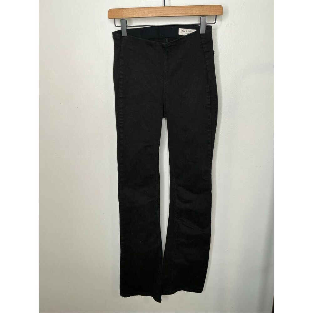 Rag & Bone Pull On Flare Jeans | Black in XS